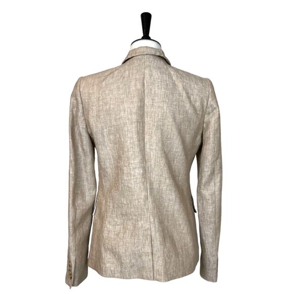 J.Crew Women’s Blazer Linen Schoolboy One Button Slim Lapel Natural Tan Size 6 - Picture 4 of 12